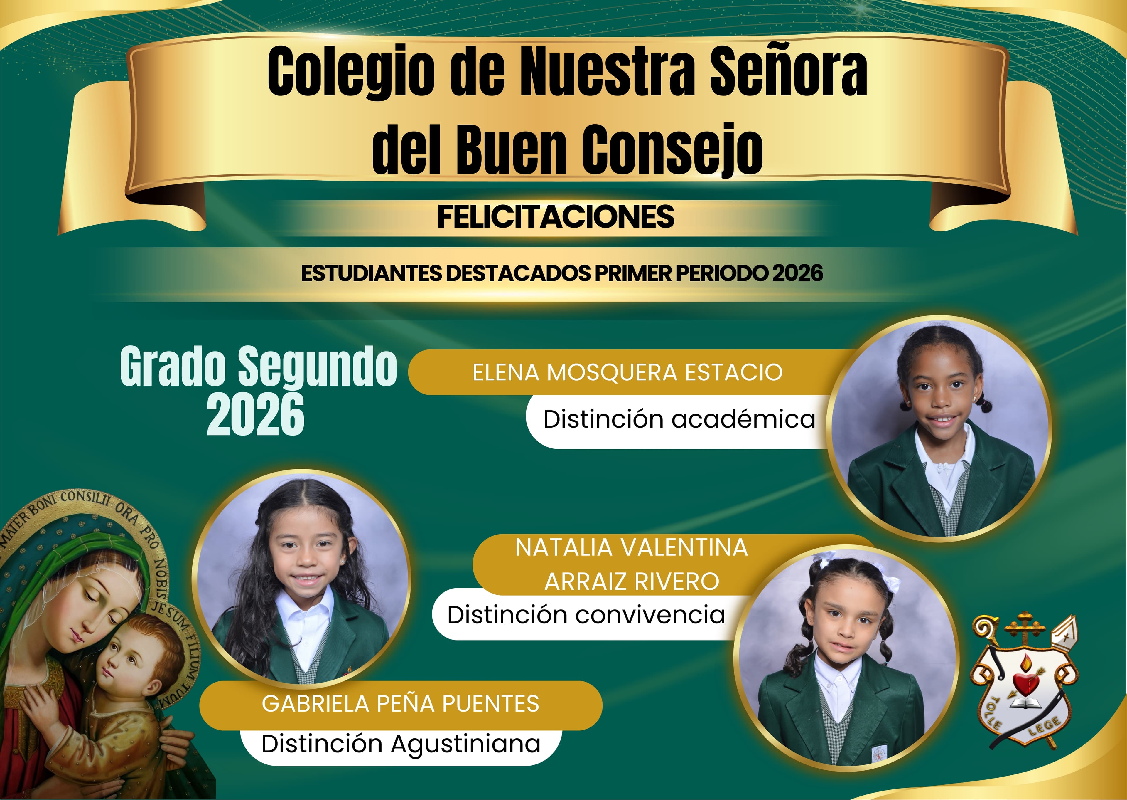 Cuadro de honor Segundo Primer Periodo