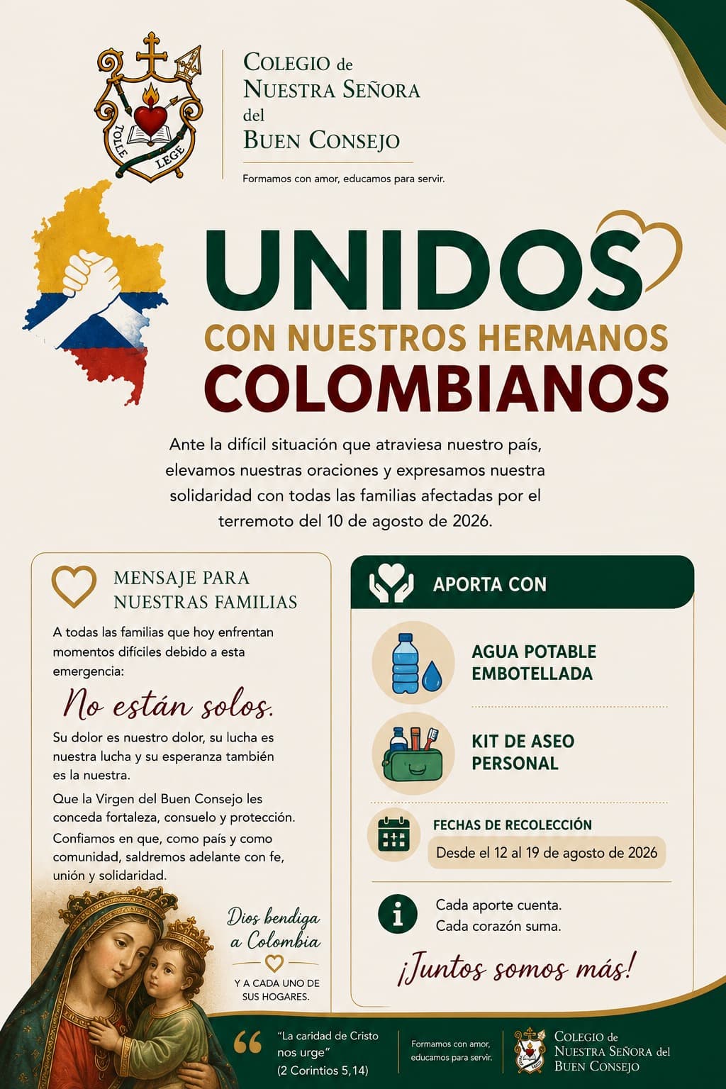 Unidos en oración y solidaridad por Colombia